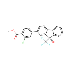 COC(=O)c1ccc(-c2ccc3c(c2)[C@](O)(C(F)(F)F)c2ccccc2-3)cc1Cl ZINC000144760319