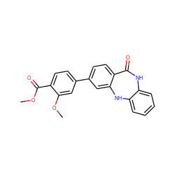 COC(=O)c1ccc(-c2ccc3c(c2)Nc2ccccc2NC3=O)cc1OC ZINC000028710731