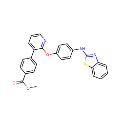 COC(=O)c1ccc(-c2cccnc2Oc2ccc(Nc3nc4ccccc4s3)cc2)cc1 ZINC000139112600