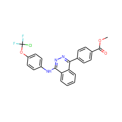 COC(=O)c1ccc(-c2nnc(Nc3ccc(OC(F)(F)Cl)cc3)c3ccccc23)cc1 ZINC000003672576