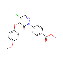 COC(=O)c1ccc(-n2ncc(Cl)c(Oc3ccc(OC)cc3)c2=O)cc1 ZINC000066148565