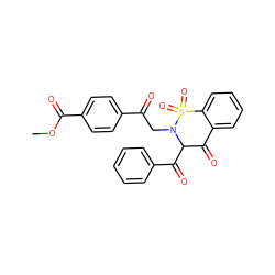 COC(=O)c1ccc(C(=O)CN2C(C(=O)c3ccccc3)C(=O)c3ccccc3S2(=O)=O)cc1 ZINC000045366770