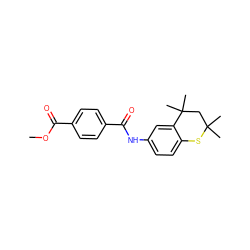 COC(=O)c1ccc(C(=O)Nc2ccc3c(c2)C(C)(C)CC(C)(C)S3)cc1 ZINC000001483343