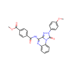 COC(=O)c1ccc(C(=O)Nc2nc3ccccc3n3c(=O)n(-c4ccc(OC)cc4)nc23)cc1 ZINC000040939643