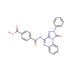 COC(=O)c1ccc(C(=O)Nc2nc3ccccc3n3c(=O)n(-c4ccccc4)nc23)cc1 ZINC000040409519