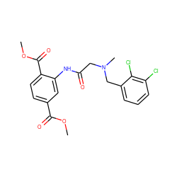 COC(=O)c1ccc(C(=O)OC)c(NC(=O)CN(C)Cc2cccc(Cl)c2Cl)c1 ZINC000003585054