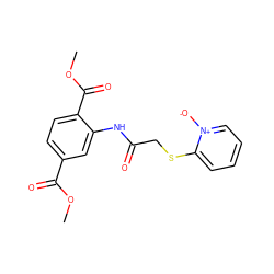 COC(=O)c1ccc(C(=O)OC)c(NC(=O)CSc2cccc[n+]2[O-])c1 ZINC000003298109