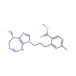 COC(=O)c1ccc(C)cc1CCCn1cnc2c1NC=NC[C@@H]2O ZINC000013807696