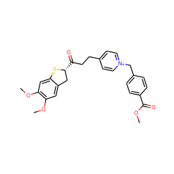 COC(=O)c1ccc(C[n+]2ccc(CCC(=O)[C@@H]3Cc4cc(OC)c(OC)cc4S3)cc2)cc1 ZINC000028393382