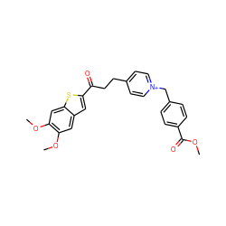COC(=O)c1ccc(C[n+]2ccc(CCC(=O)c3cc4cc(OC)c(OC)cc4s3)cc2)cc1 ZINC000013818098