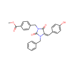 COC(=O)c1ccc(CN2C(=O)/C(=C\c3ccc(O)cc3)N(Cc3ccccc3)C2=O)cc1 ZINC000473144955