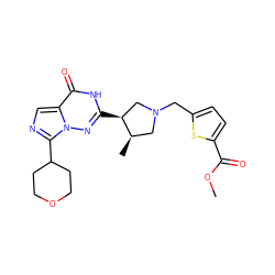 COC(=O)c1ccc(CN2C[C@@H](C)[C@@H](c3nn4c(C5CCOCC5)ncc4c(=O)[nH]3)C2)s1 ZINC000205042605