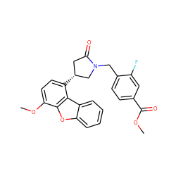 COC(=O)c1ccc(CN2C[C@H](c3ccc(OC)c4oc5ccccc5c34)CC2=O)c(F)c1 ZINC000072317639