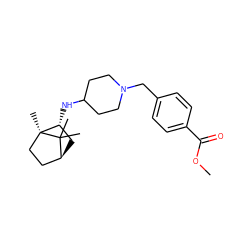 COC(=O)c1ccc(CN2CCC(N[C@@H]3C[C@H]4CC[C@]3(C)C4(C)C)CC2)cc1 ZINC000040845258
