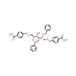 COC(=O)c1ccc(COC[C@H](OCc2ccccc2)[C@H](O)[C@@H](O)[C@@H](COCc2ccc(C(=O)OC)cc2)OCc2ccccc2)cc1 ZINC000027191915