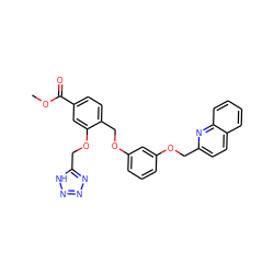 COC(=O)c1ccc(COc2cccc(OCc3ccc4ccccc4n3)c2)c(OCc2nnn[nH]2)c1 ZINC000028220570