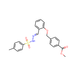 COC(=O)c1ccc(COc2ccccc2/C=N/NS(=O)(=O)c2ccc(C)cc2)cc1 ZINC000001187621