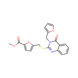 COC(=O)c1ccc(CSc2nc3ccccc3c(=O)n2Cc2ccco2)o1 ZINC000003372346