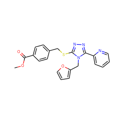 COC(=O)c1ccc(CSc2nnc(-c3ccccn3)n2Cc2ccco2)cc1 ZINC000066148947