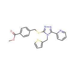 COC(=O)c1ccc(CSc2nnc(-c3ccccn3)n2Cc2cccs2)cc1 ZINC000066129327