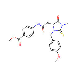 COC(=O)c1ccc(NC(=O)C[C@@H]2C(=O)N(C)C(=S)N2Cc2ccc(OC)cc2)cc1 ZINC000000976550