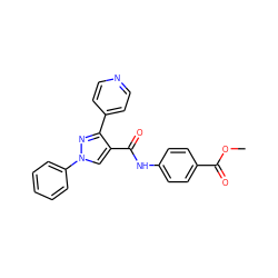 COC(=O)c1ccc(NC(=O)c2cn(-c3ccccc3)nc2-c2ccncc2)cc1 ZINC000002697241