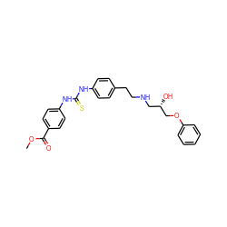 COC(=O)c1ccc(NC(=S)Nc2ccc(CCNC[C@H](O)COc3ccccc3)cc2)cc1 ZINC000043011219