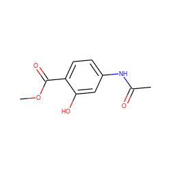 COC(=O)c1ccc(NC(C)=O)cc1O ZINC000000036681