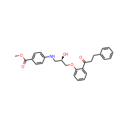 COC(=O)c1ccc(NC[C@@H](O)COc2ccccc2C(=O)CCc2ccccc2)cc1 ZINC000013529351