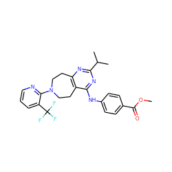 COC(=O)c1ccc(Nc2nc(C(C)C)nc3c2CCN(c2ncccc2C(F)(F)F)CC3)cc1 ZINC000144898675