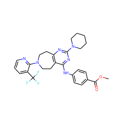 COC(=O)c1ccc(Nc2nc(N3CCCCC3)nc3c2CCN(c2ncccc2C(F)(F)F)CC3)cc1 ZINC000145204650