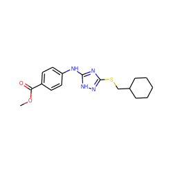 COC(=O)c1ccc(Nc2nc(SCC3CCCCC3)n[nH]2)cc1 ZINC000014964295