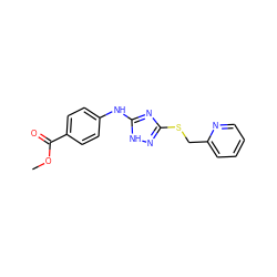 COC(=O)c1ccc(Nc2nc(SCc3ccccn3)n[nH]2)cc1 ZINC000014964287