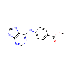 COC(=O)c1ccc(Nc2ncnc3[nH]cnc23)cc1 ZINC000000213761