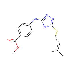 COC(=O)c1ccc(Nc2nnc(SCC=C(C)C)[nH]2)cc1 ZINC000014964298