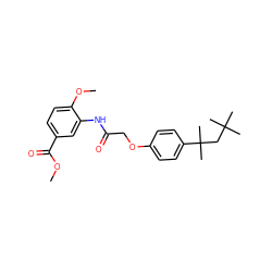 COC(=O)c1ccc(OC)c(NC(=O)COc2ccc(C(C)(C)CC(C)(C)C)cc2)c1 ZINC001772602566