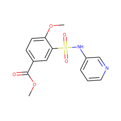 COC(=O)c1ccc(OC)c(S(=O)(=O)Nc2cccnc2)c1 ZINC000200003771