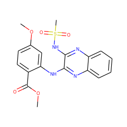 COC(=O)c1ccc(OC)cc1Nc1nc2ccccc2nc1NS(C)(=O)=O ZINC000138160957