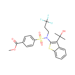 COC(=O)c1ccc(S(=O)(=O)N(CCC(F)(F)F)c2sc3ccccc3c2C(C)(C)O)cc1 ZINC000115233429