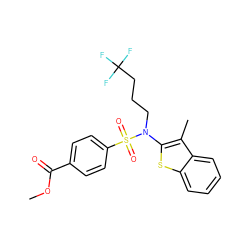 COC(=O)c1ccc(S(=O)(=O)N(CCCC(F)(F)F)c2sc3ccccc3c2C)cc1 ZINC000115233535