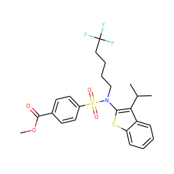 COC(=O)c1ccc(S(=O)(=O)N(CCCCC(F)(F)F)c2sc3ccccc3c2C(C)C)cc1 ZINC000115231118