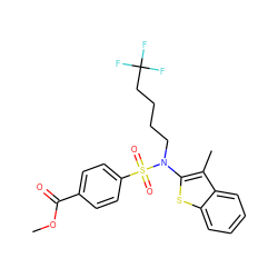 COC(=O)c1ccc(S(=O)(=O)N(CCCCC(F)(F)F)c2sc3ccccc3c2C)cc1 ZINC000115233221