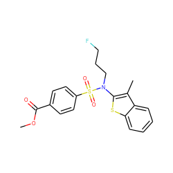 COC(=O)c1ccc(S(=O)(=O)N(CCCF)c2sc3ccccc3c2C)cc1 ZINC000115231724