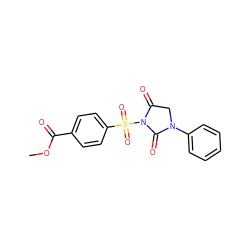 COC(=O)c1ccc(S(=O)(=O)N2C(=O)CN(c3ccccc3)C2=O)cc1 ZINC000013763581