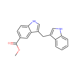 COC(=O)c1ccc2[nH]cc(Cc3c[nH]c4ccccc34)c2c1 ZINC001772621377