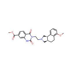COC(=O)c1ccc2c(=O)n(CCN3C[C@@H]4CCc5c(OC)cccc5[C@@H]4C3)c(=O)[nH]c2c1 ZINC000028099768