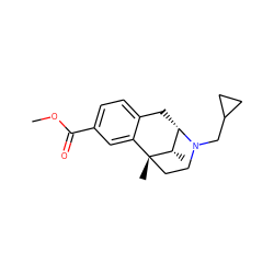 COC(=O)c1ccc2c(c1)[C@@]1(C)CCN(CC3CC3)[C@@H](C2)[C@@H]1C ZINC000027720361