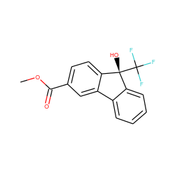 COC(=O)c1ccc2c(c1)-c1ccccc1[C@@]2(O)C(F)(F)F ZINC000144691486