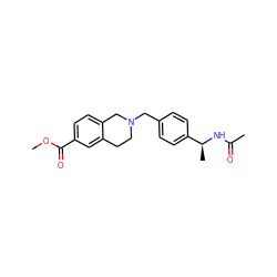 COC(=O)c1ccc2c(c1)CCN(Cc1ccc([C@H](C)NC(C)=O)cc1)C2 ZINC001772621106