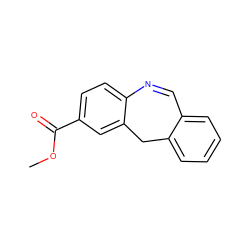 COC(=O)c1ccc2c(c1)Cc1ccccc1C=N2 ZINC000049036886